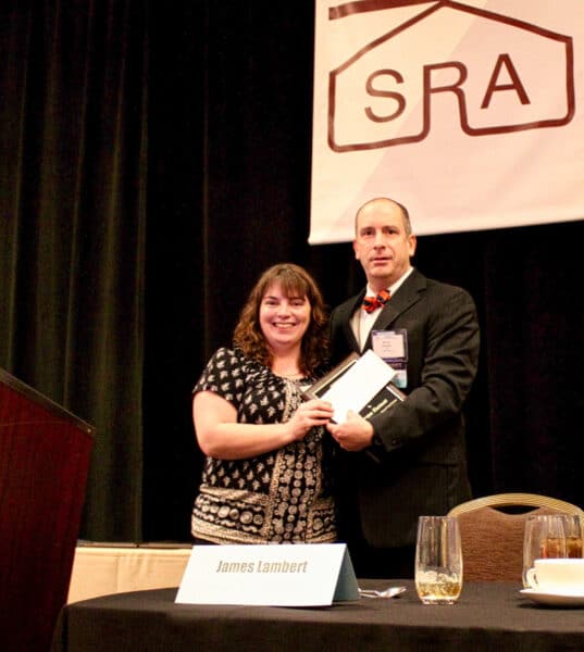 RSI's Emma Hartnett receiving SRA award