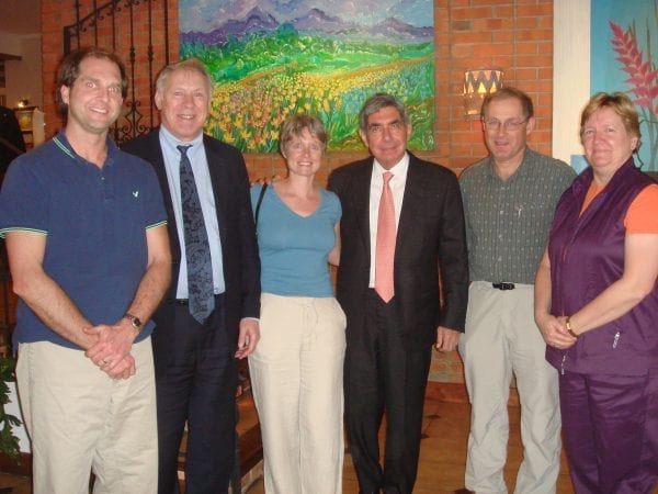 RSI's Daniel Krewski with Nobel Laureate and President of Costa Rica, Mr. Oscar Arias (centre right) during Prion Disease Training Workshop
